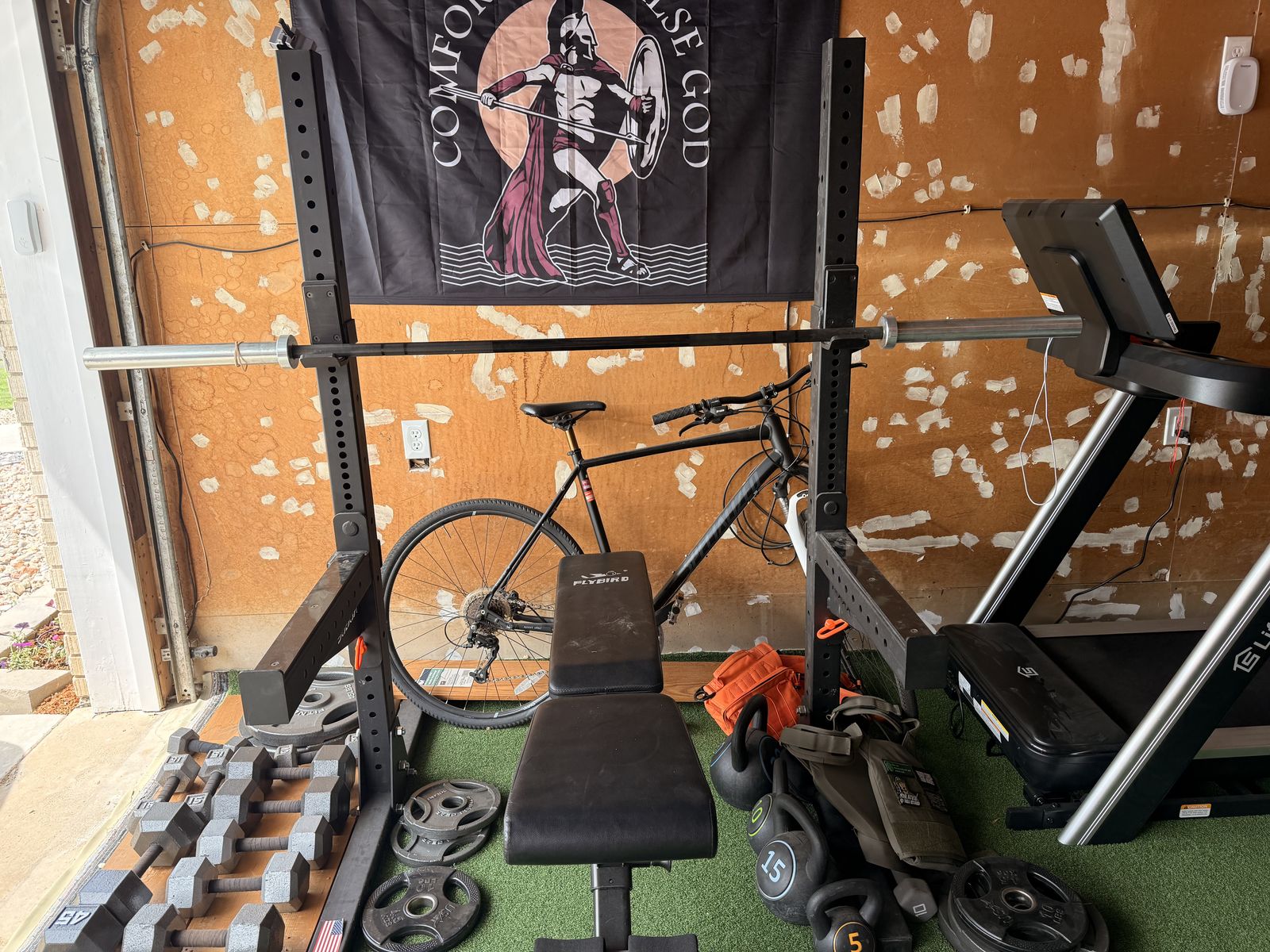 Rogue SML-1 Monster Lite Squat Stand + Spotter Arms + Ohio Bar + Collars