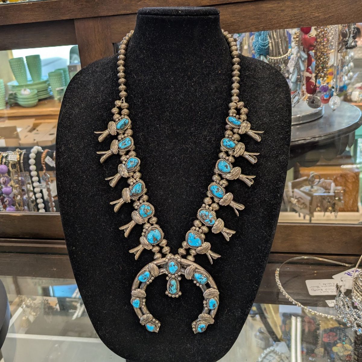 XXXL 1970's Sterling Navajo Squash Blossom