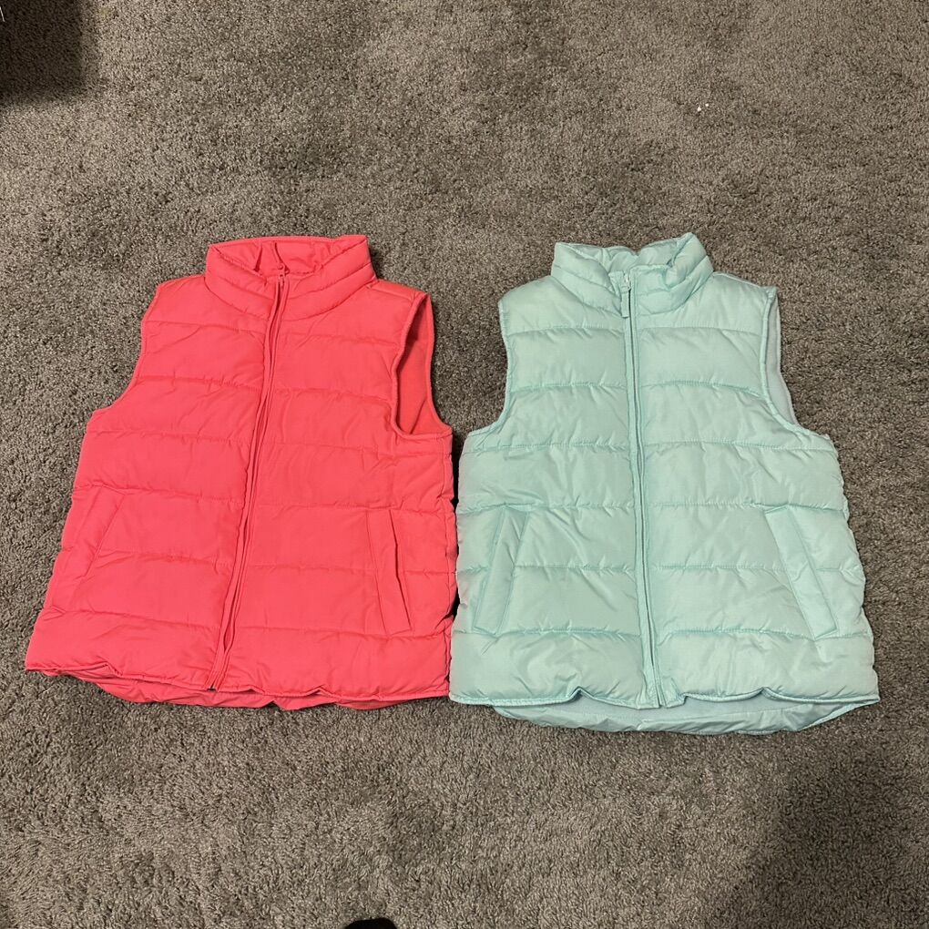 Girls Size 14 Fleece Lined Puffer Vests
