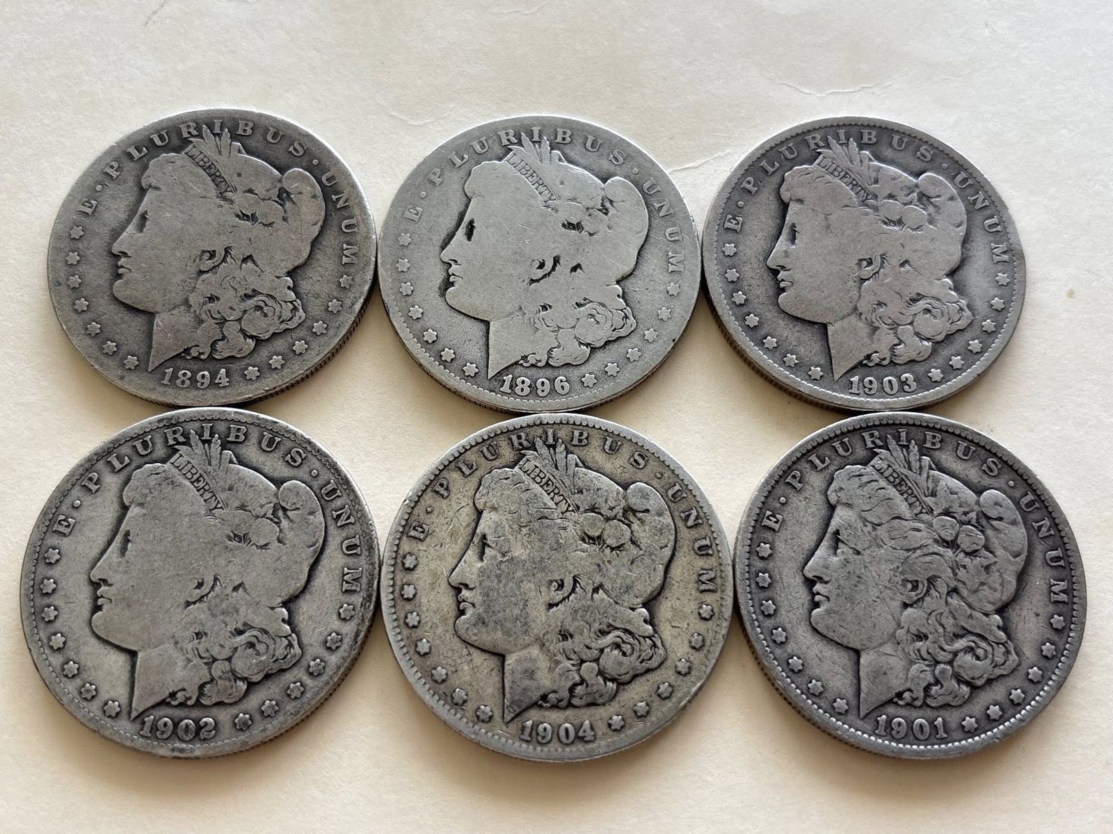 low mintage San Fransico Morgans 1894s,1896s,1902s,1904s