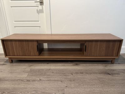 Brand New Mid Century Modern Fluted TV Entertainment Stand
