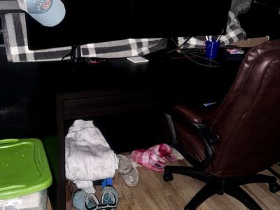 Sturdy Desk Dark Brown with 2 long drawers