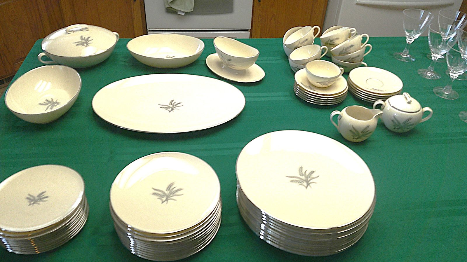 Vintage Lenox Symphony Platinum Harvest Wheat Fine China E356