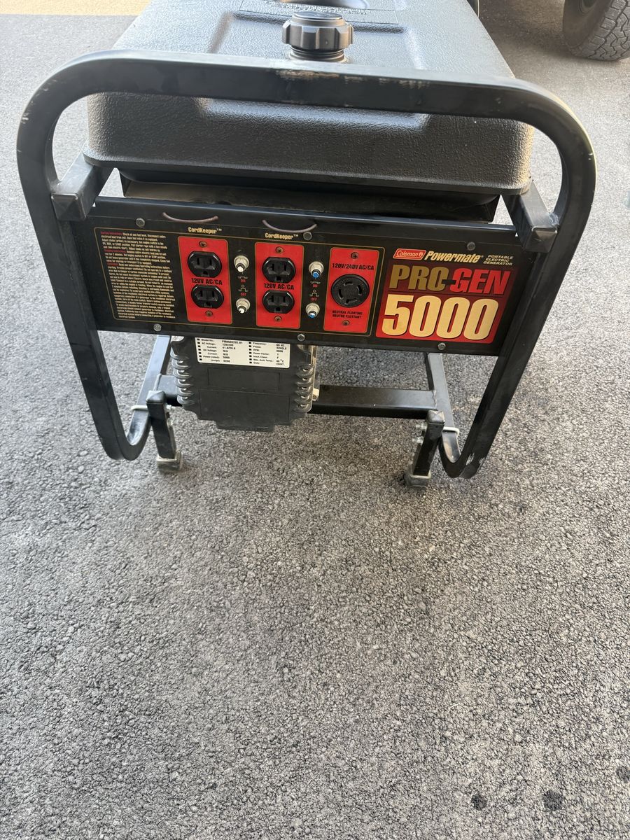 Coleman Powermate ProGen 5000 Portable Generator 5000W 9HP Vanguard Engine