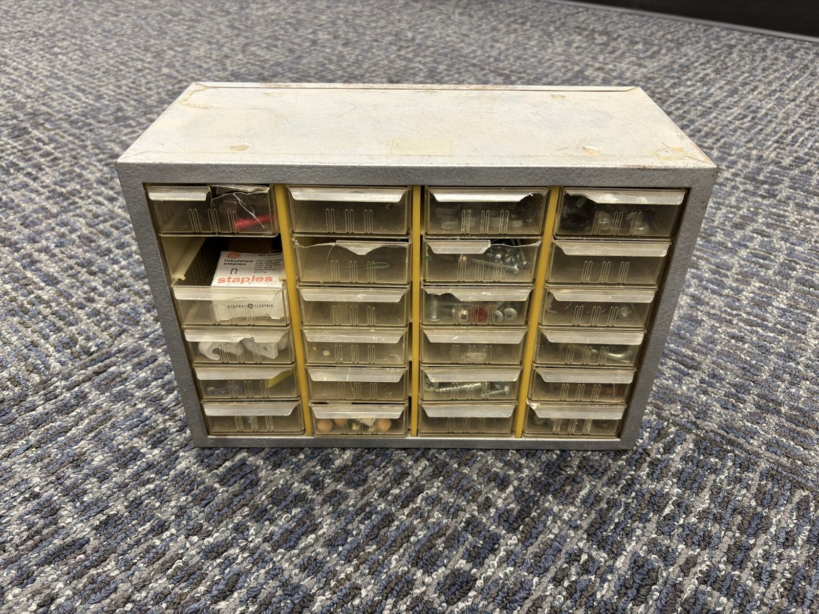 Hardware storage box with miscellaneous hardware & parts