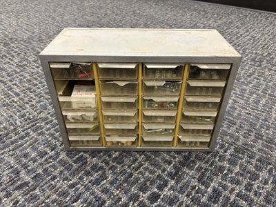 Hardware storage box with miscellaneous hardware & parts