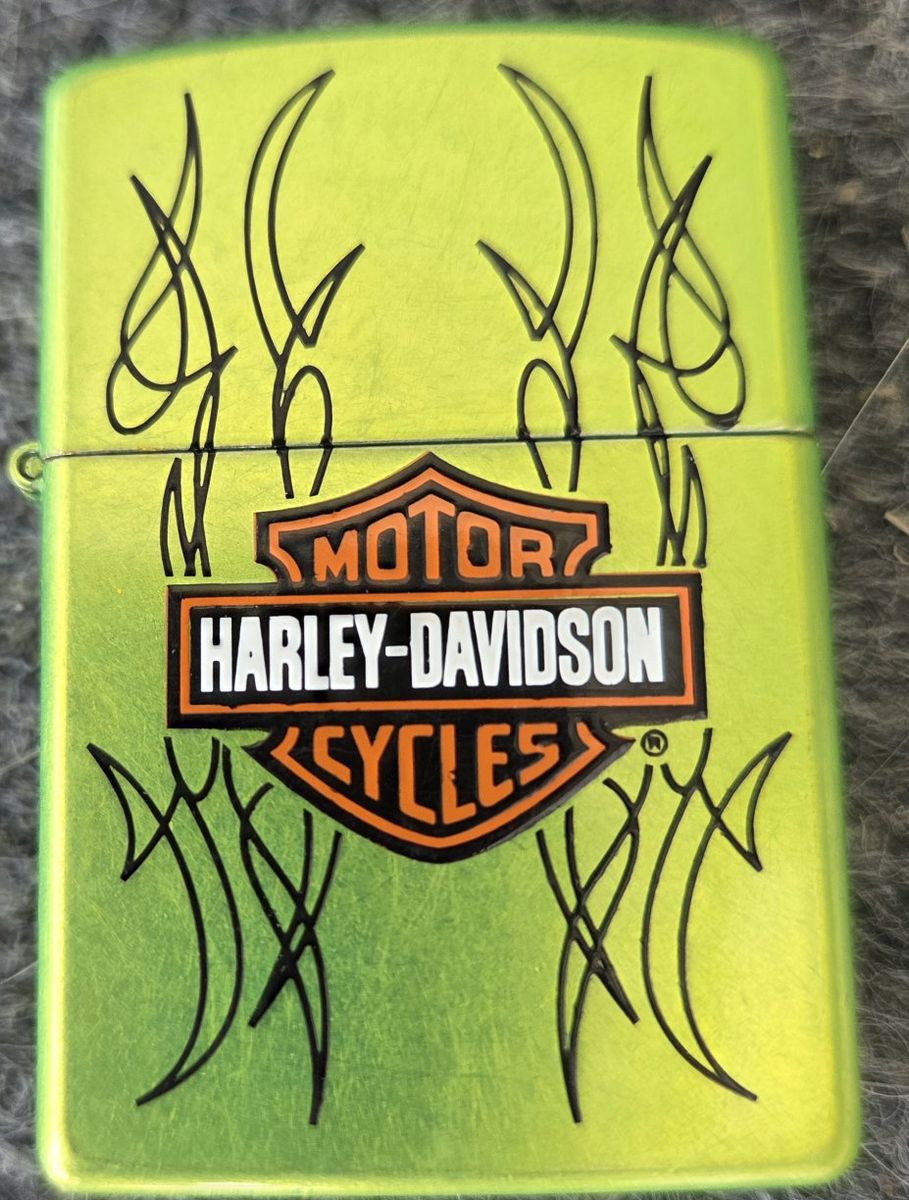 Lime Green Harley Davidson Lighter