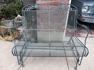 Darling Vintage Woodard Patio Glider Love Seat