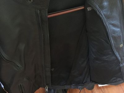 Xelement Men's Black Leather Motorcycle Jacket - Advanced Motorcycle Gear - Size 32