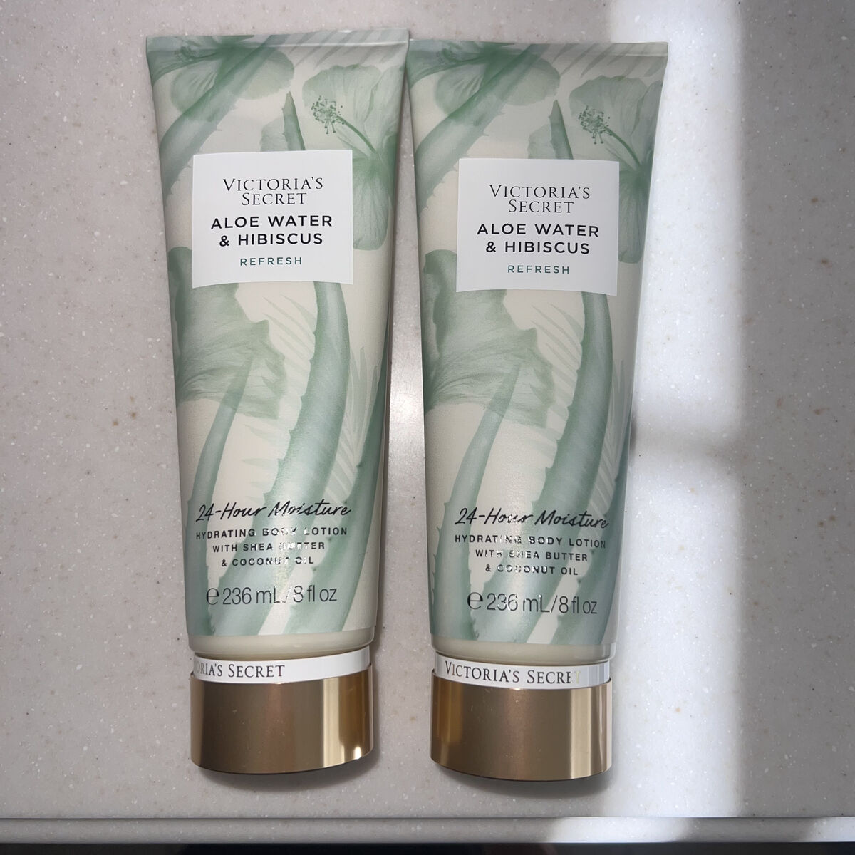 2 Victoria’s Secret Aloe Water Hibiscus Natural Beauty Hydrating Body Lotion