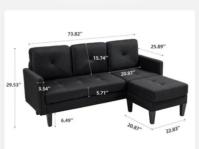 Black couch w/ottoman