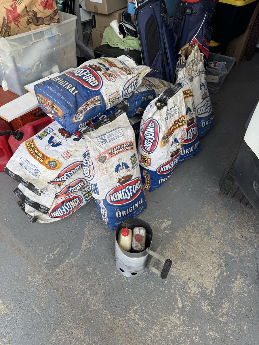 Kingsford Charcoal 20lb Bags Lot of 11 with Chimney Starter and Lighter Fluid