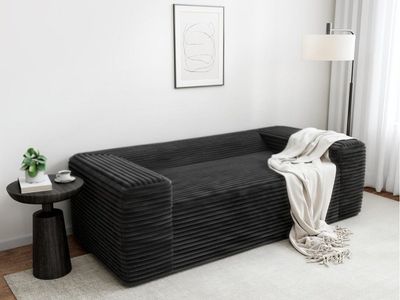 Sonovafurn 76.4" Corduroy Loveseat Sofa, Deep Seat Cloud Couch, Memory Foam Sofa