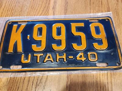 1940 Utah License