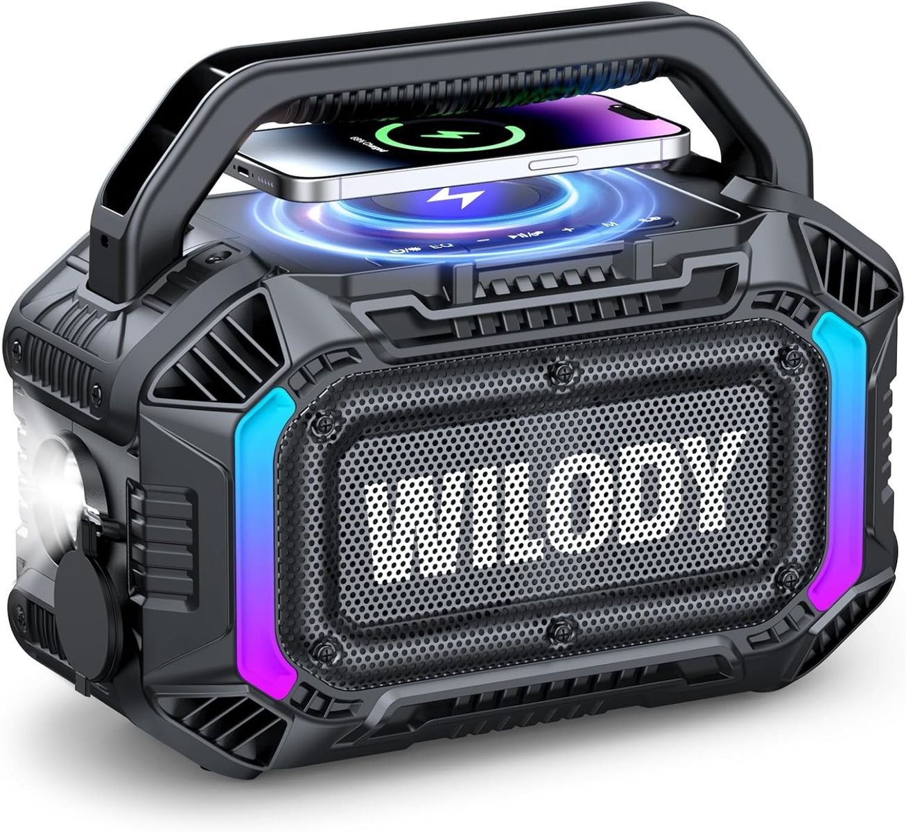 NEW Wilody Speakers Bluetooth Wireless, 100W Loud with Bass, IPX7 Waterproof Floatable, 20H Playtime, Wireless (Black)