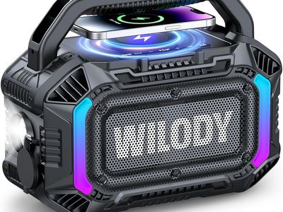 NEW Wilody Speakers Bluetooth Wireless, 100W Loud with Bass, IPX7 Waterproof Floatable, 20H Playtime, Wireless (Black)