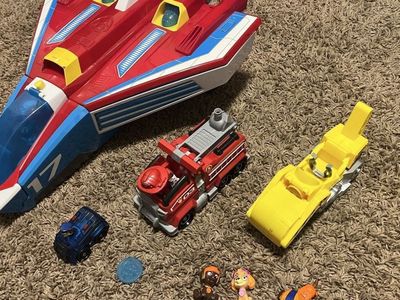 Paw Patrol Super Mighty Pups Jet Command Center, Cruiser, & Figures Playset