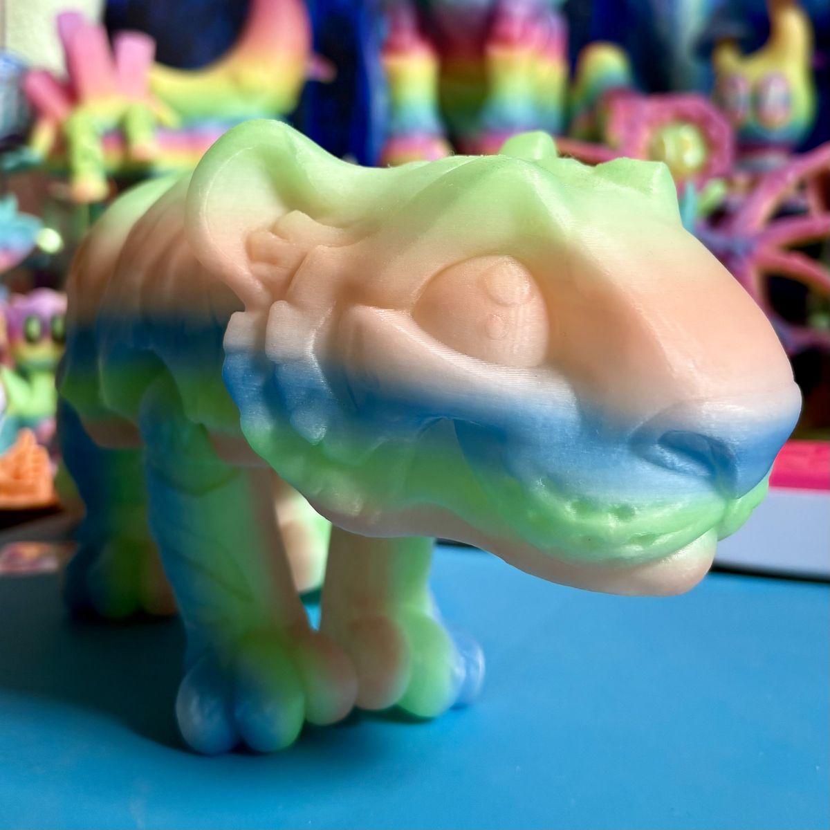 3D Printed Print Printing Rainbow Glow In The Dark Tiger ADHD AUTISM Fidget Fidgets Toy Toys Drago