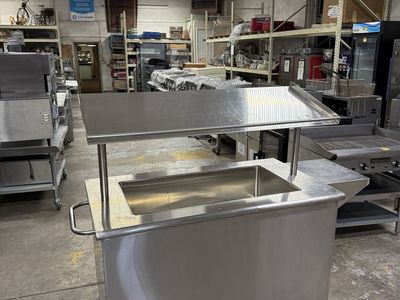 Portable Stainless Steel Food Cart , salad bar food bar ,3-Well with Over shelf & Side Shelf 52x29x34"H . hot summer sale $1250