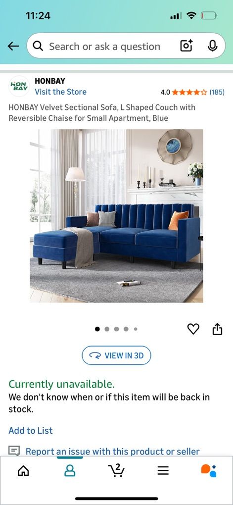 Honbay Amazon Couch $300