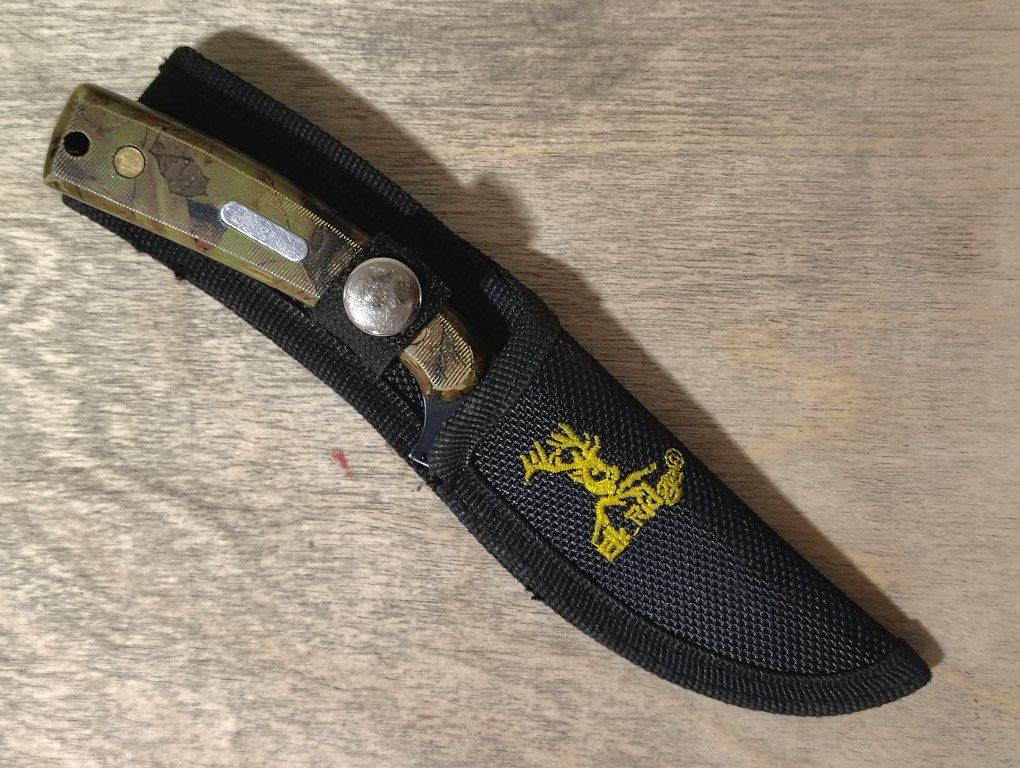 Elk Ridge Hunting Knife Fixed Blade Camo Handle with Sheath