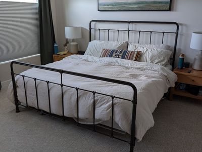 King Size Metal Bed with Frame with Wrought Iron Style