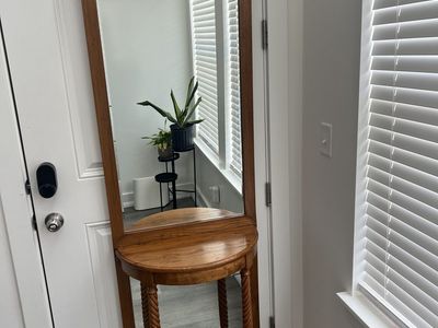 Vintage Solid Wood Pier Mirror Console Table / Hall Tree