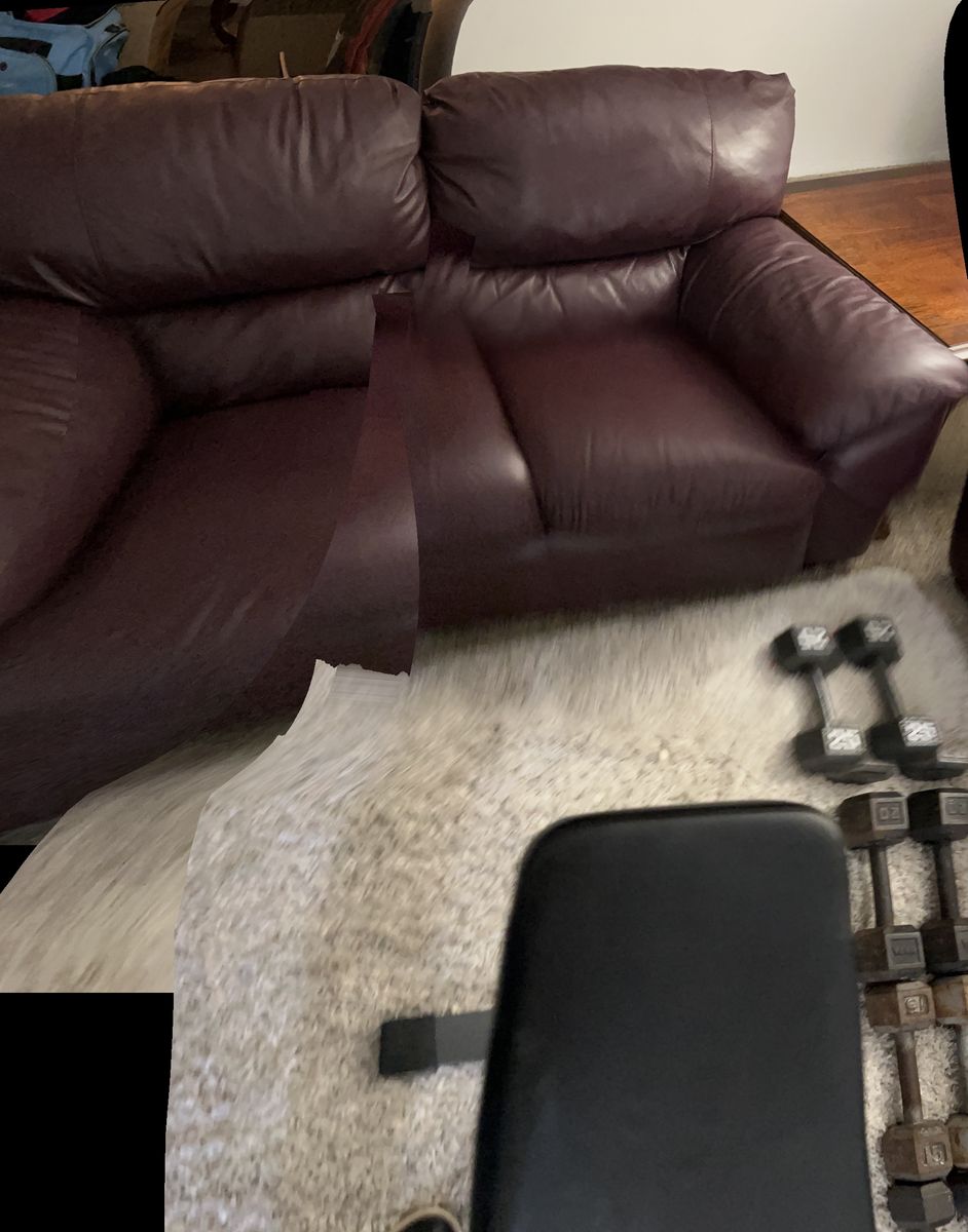 Burgundy Leather Couch Set