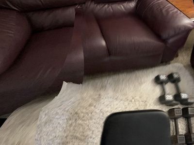 Burgundy Leather Couch Set