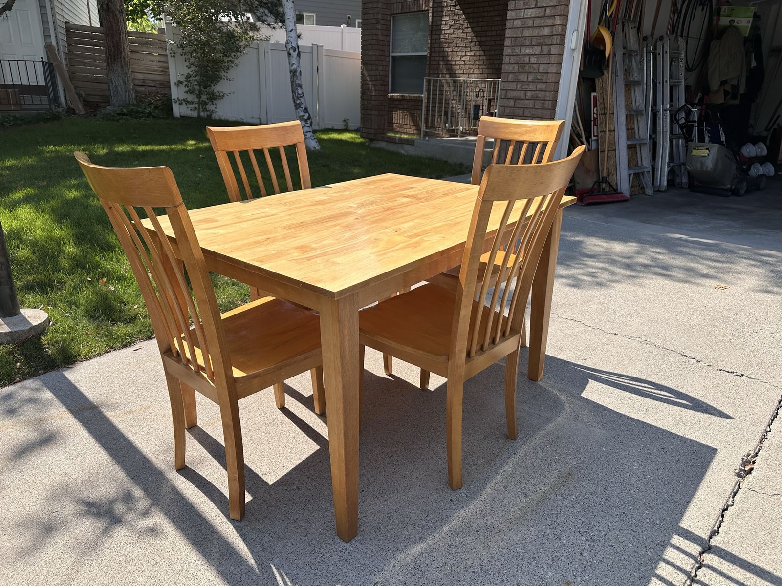 Solid Wood Table Set for Four (and a chandelier for free with a full price offer)