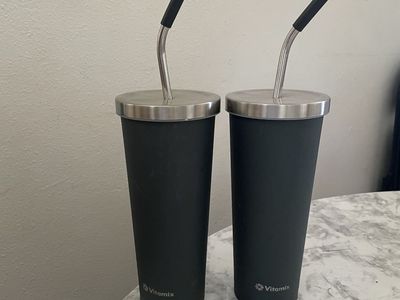 Vitamix Tumbler Double Wall Insulated Stainless Steel 24oz Cup Mug with Straw