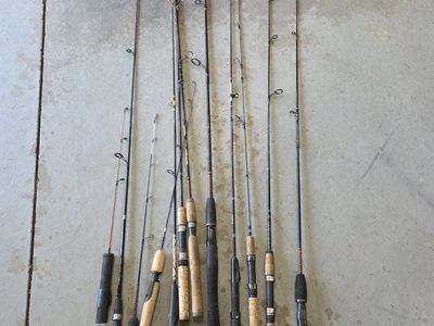 Assorted Fishing Rods Lot - Various Brands & Sizes, 10+ Rods
