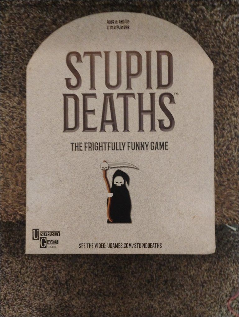 Stupid Deaths: The Frightfully Funny Game by University Games - Complete, Ages 12+