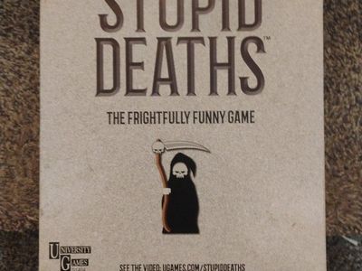 Stupid Deaths: The Frightfully Funny Game by University Games - Complete, Ages 12+