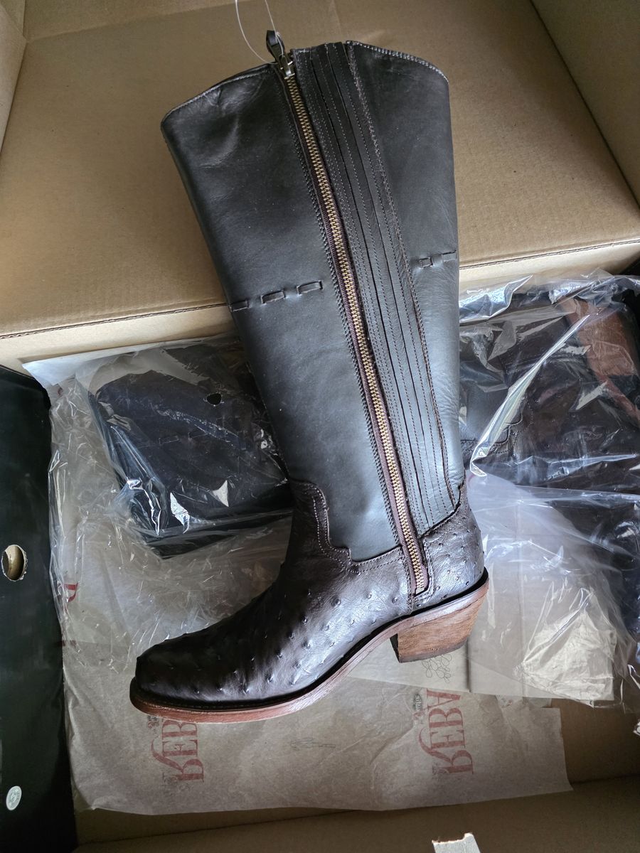 Brand New still in plastic Ostrich Women's Boots, Size 10