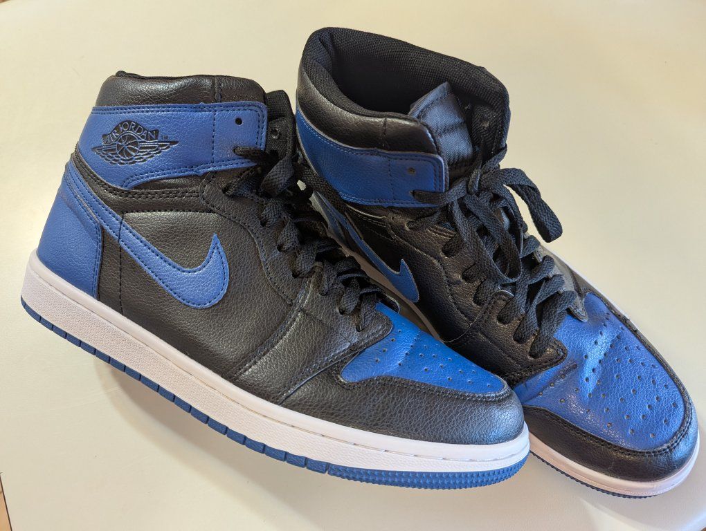 Nike Air Jordan 1 Size mens 11 Retro High Og Royal Blue and Black.