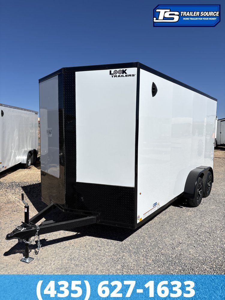 7x16 Look ST DLX Enclosed Cargo Trailer - 7'0" Interior - 7K GVWR - .080 PolyCor, Alloy Wheels, Black Out Package