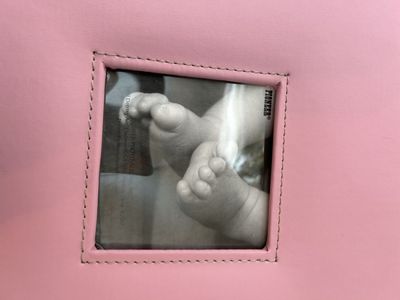 Baby Girl leatherette pink scrapbook