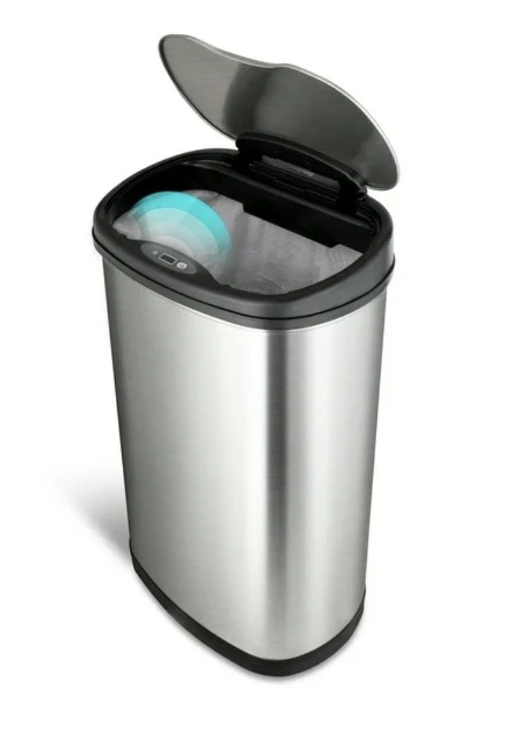 Kitchen Trash Can. Motion Sensor Stainless Steel Trash Can, 13.2 Gal/50 L, Soft Close Lid. NEW!!