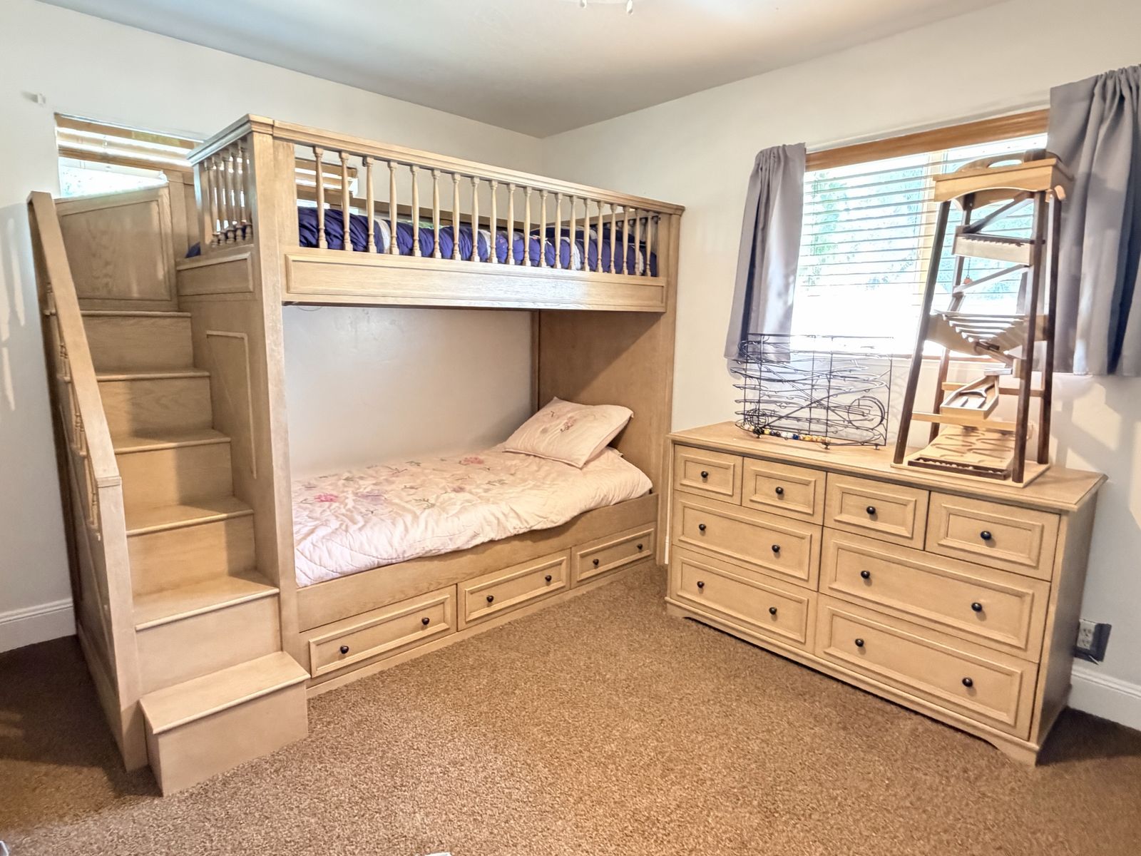 Pottery Barn Premium Loft Bed Bedroom Set – Stair Storage + Matching Pieces