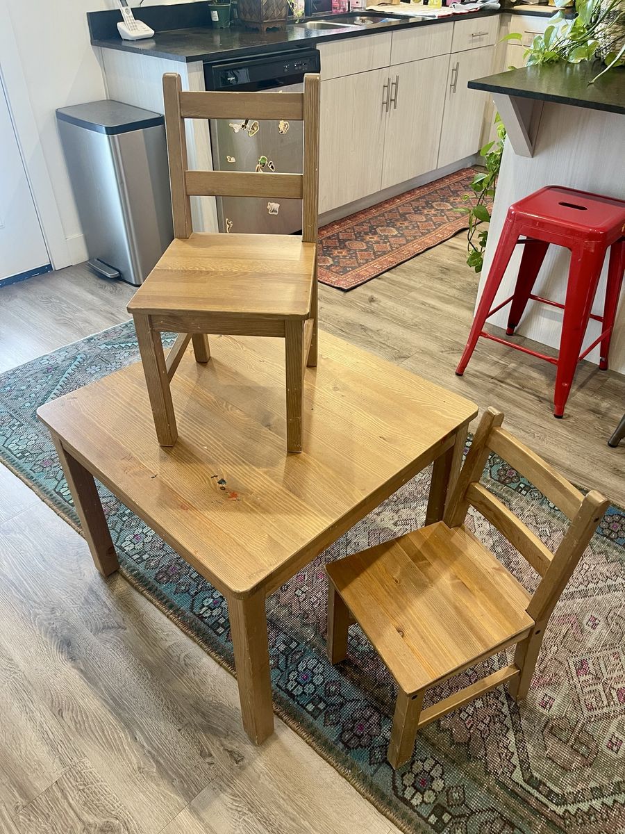 IKEA FLISAT / LÄTT Wooden Children's Table and 2 Chairs 