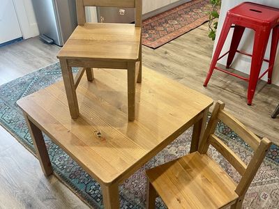 IKEA FLISAT / LÄTT Wooden Children's Table and 2 Chairs