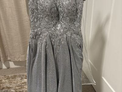 Short silver formal dress small