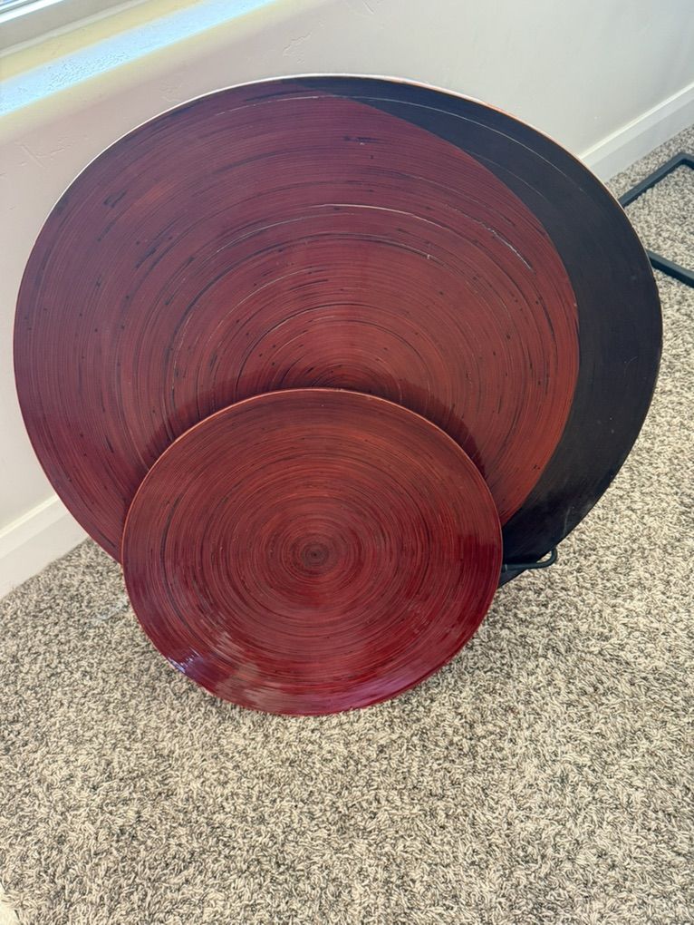 Bamboo Platters With Stand