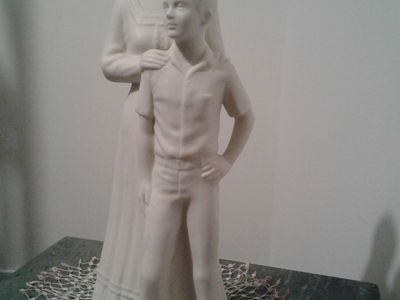 Mothers Day Gift, Mother Son Decorative Statue Porcelain