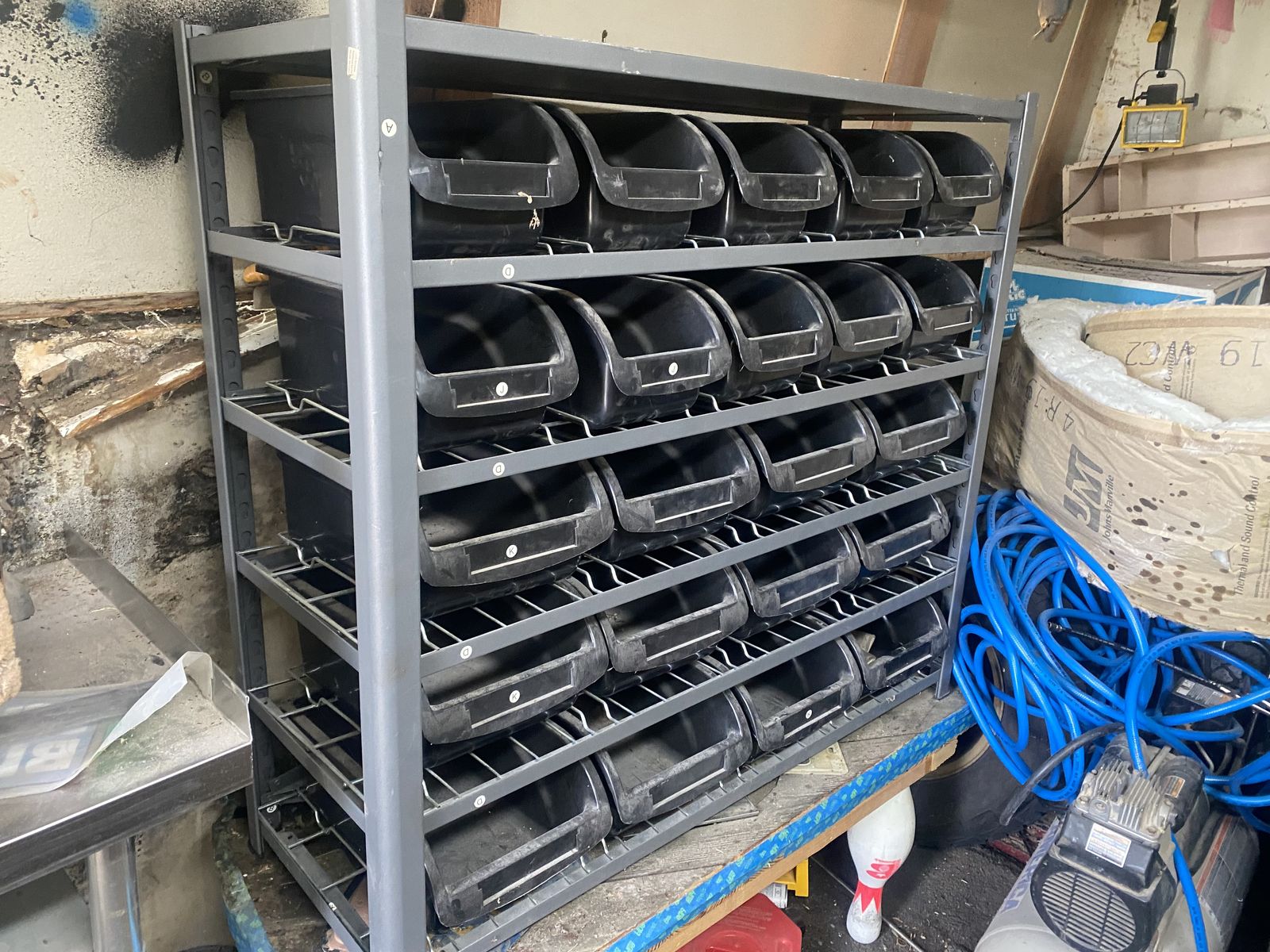 Parts Bin Storage Rack