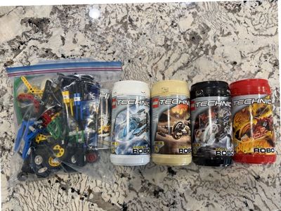 LEGO Technic Roboriders Canisters Lot (8510, 8511, 8512, 8513) with Loose Parts