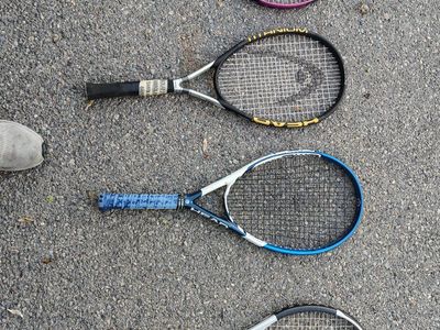 4 Used Tennis Rackets - Wilson, Head, Dunlop $25 each