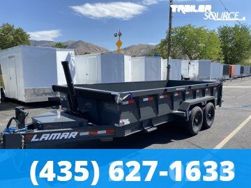 7x16 Lamar DT Dump Trailer - 24" Sides - 14K GVWR - 7 Gauge Floor, Telescopic