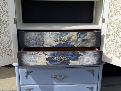 CUSTOM REAL WOOD FRENCH ARMOIRE DRESSER